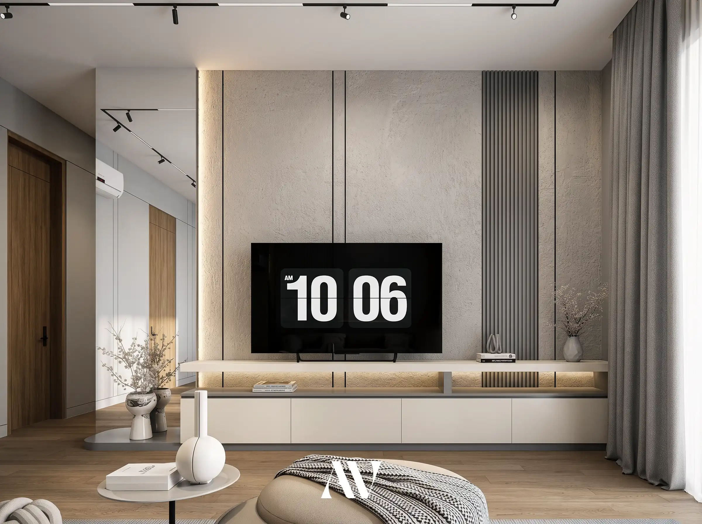 modern master bedroom interior render, Villa Padalarang West Java